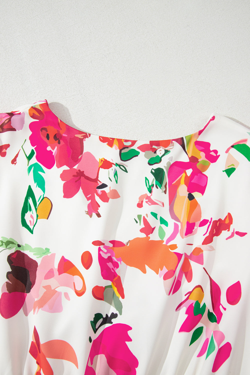 Pink Floral Print V Neck Ruffle Sleeve Plus Size Midi Dress-TOPS / DRESSES-[Adult]-[Female]-2022 Online Blue Zone Planet