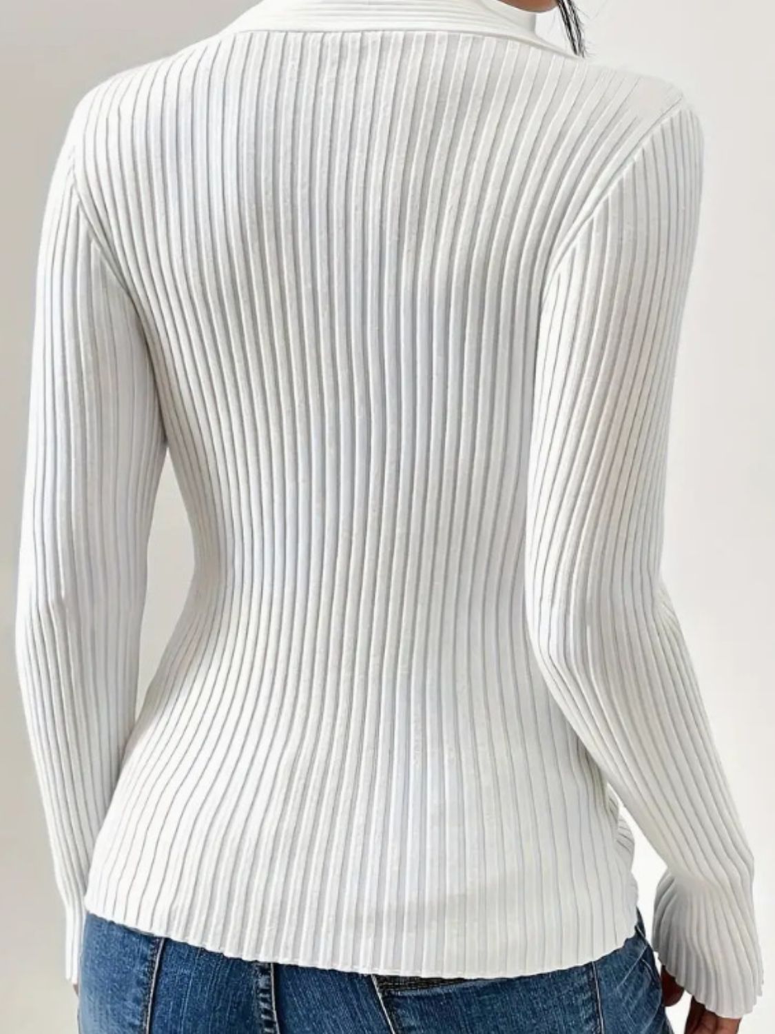 Twist Front Ribbed Long Sleeve Sweater-TOPS / DRESSES-[Adult]-[Female]-2022 Online Blue Zone Planet