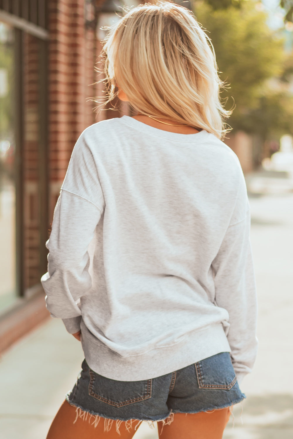 Red Vintage Washed Game Day Graphic Baggy Sweatshirt-Tops/Sweatshirts & Hoodies-[Adult]-[Female]-2022 Online Blue Zone Planet