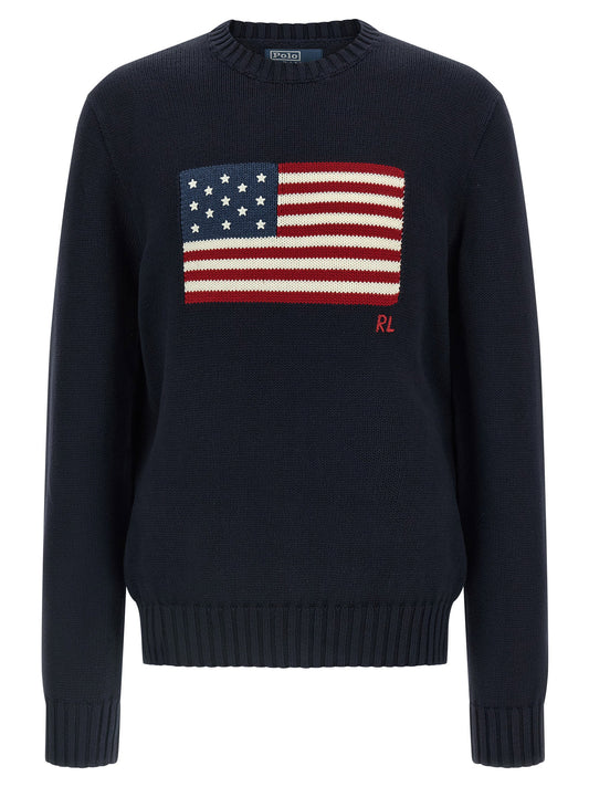 Polo Ralph Lauren Intarsia Sweater-TOPS / DRESSES-[Adult]-[Female]-temp-XL-Blue-2022 Online Blue Zone Planet