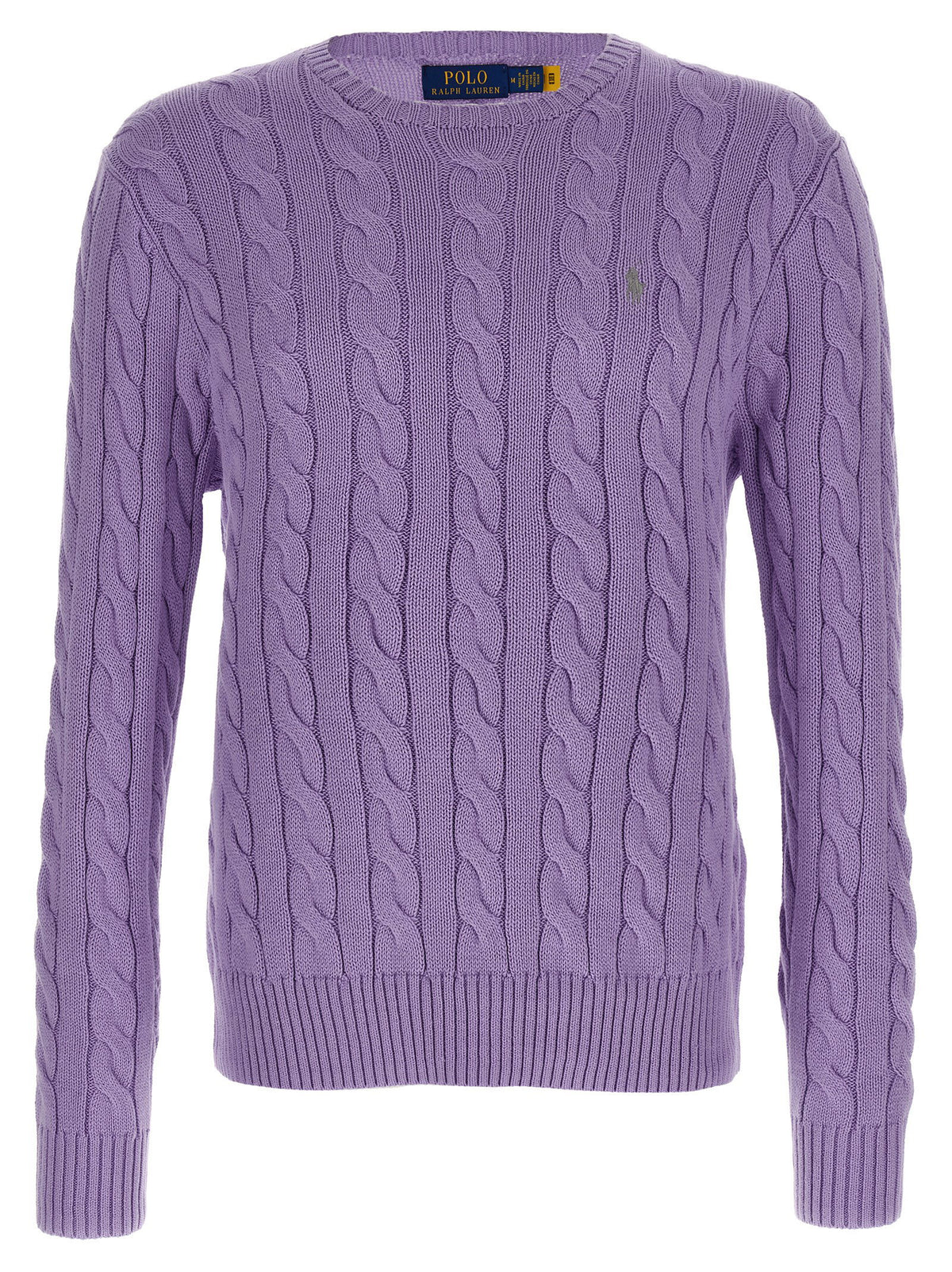 Polo Ralph Lauren Cotton Braided Sweater-TOPS / DRESSES-[Adult]-[Female]-L-Purple-2022 Online Blue Zone Planet