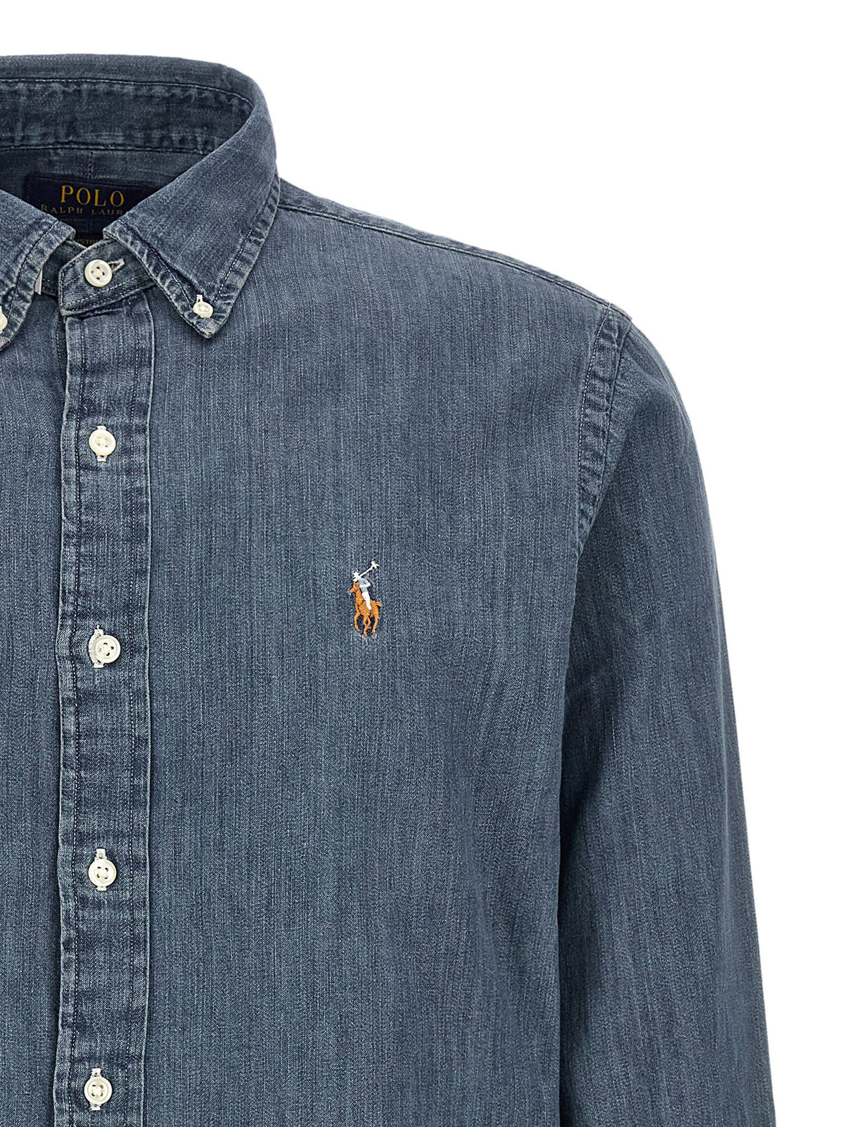 Polo Ralph Lauren Denim Shirt-Shirts-[Adult]-[Female]-2022 Online Blue Zone Planet