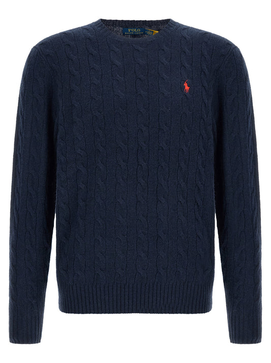Polo Ralph Lauren Braided Sweater-Topwear-[Adult]-[Female]-temp-XXL-Blue-2022 Online Blue Zone Planet