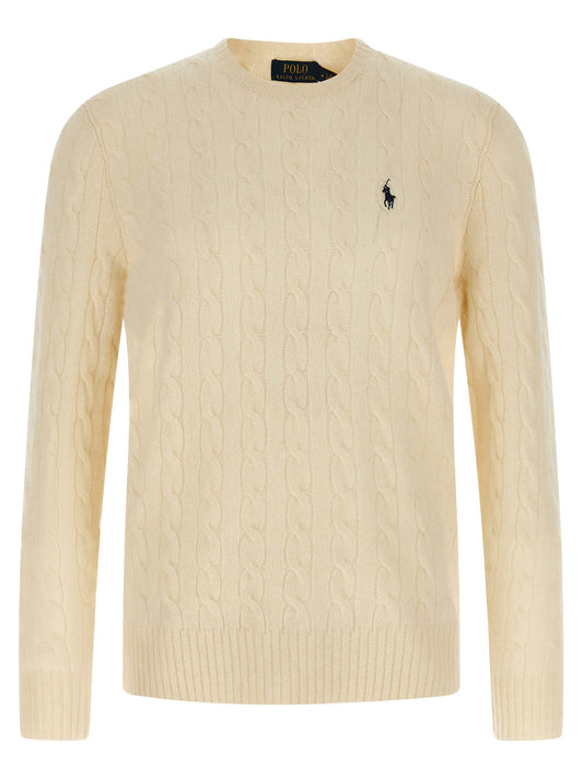 Polo Ralph Lauren Braided Sweater-Topwear-[Adult]-[Female]-L-White-2022 Online Blue Zone Planet