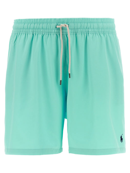 Polo Ralph Lauren Logo Embroidery Swim Shorts-Beachwear & underwear-[Adult]-[Female]-L-Light blue-2022 Online Blue Zone Planet
