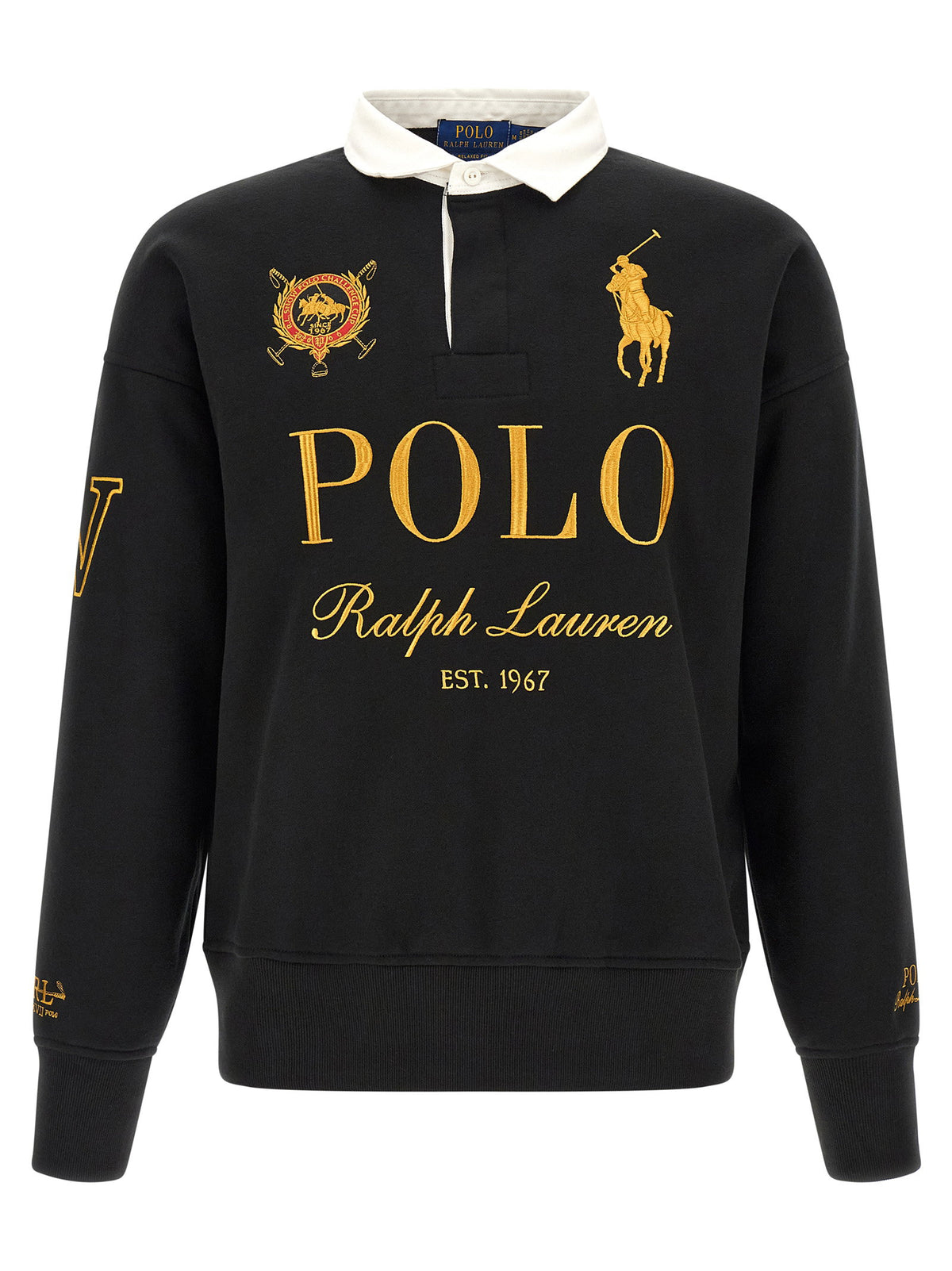 Polo Ralph Lauren Big Pony Rugby Sweatshirt-Shirts-[Adult]-[Female]-L-Black-2022 Online Blue Zone Planet