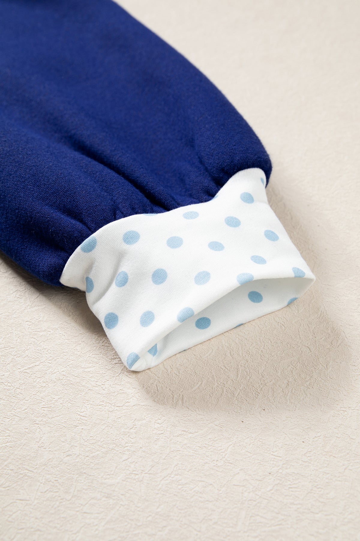 Dirty blue Polka Dot Trim High Neck GRACE Letter Graphic Baggy Sweatshirt-Tops/Sweatshirts & Hoodies-[Adult]-[Female]-2022 Online Blue Zone Planet