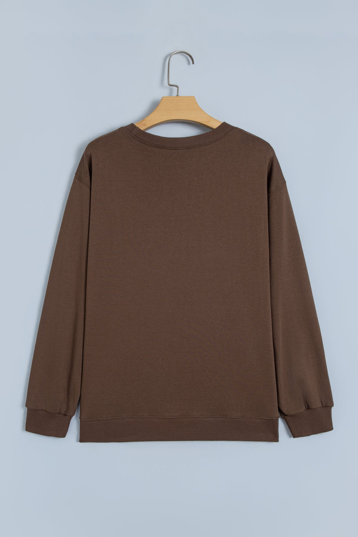Coffee Polka Dot Slogan Print Casual Pullover Sweatshirt-Tops/Sweatshirts & Hoodies-[Adult]-[Female]-2022 Online Blue Zone Planet