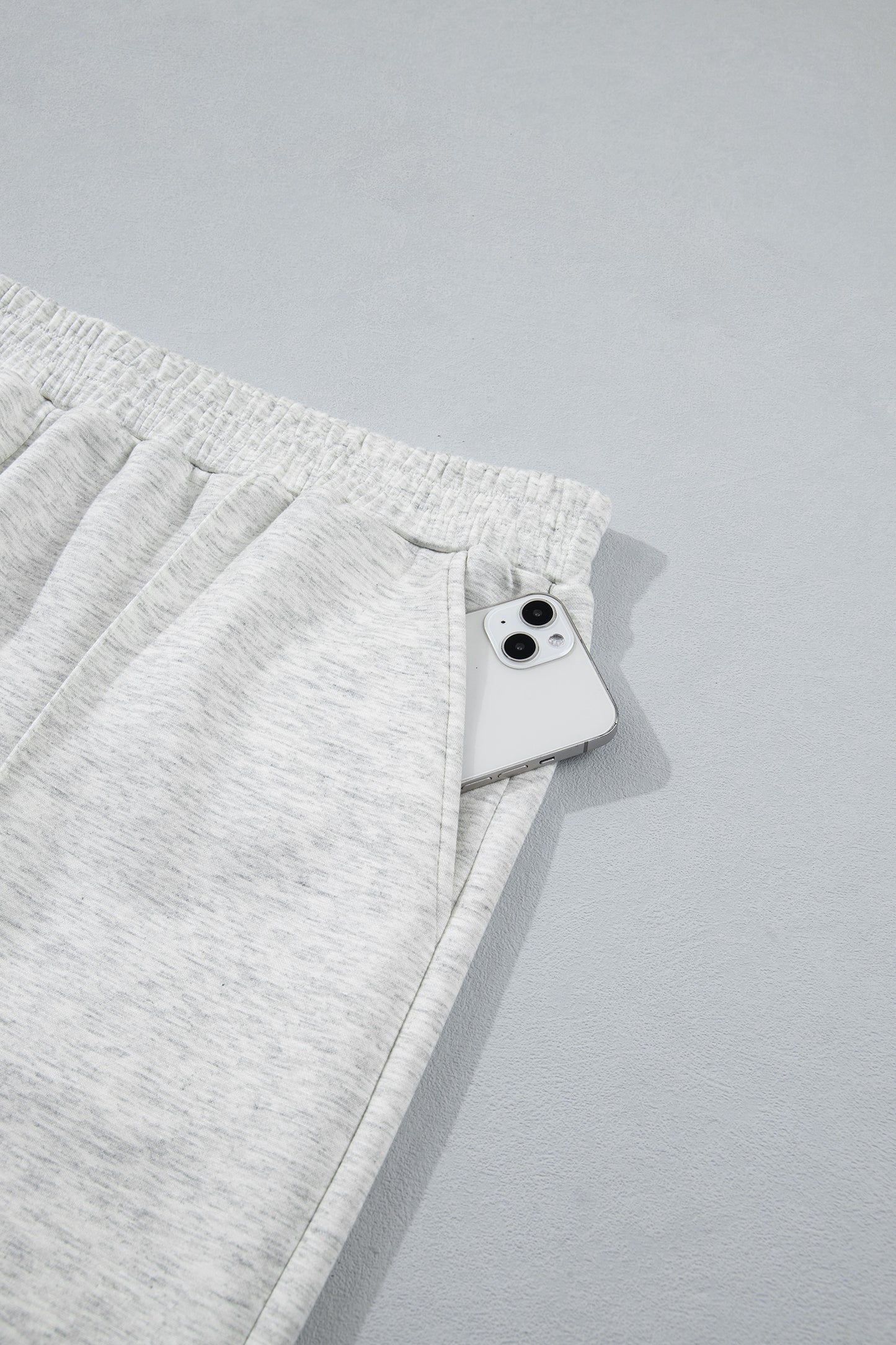 Light Grey Half Zip Polo Tee Loose Pants Plus Size 2pcs Outfit-Plus Size/Plus Size Loungewear-[Adult]-[Female]-2022 Online Blue Zone Planet