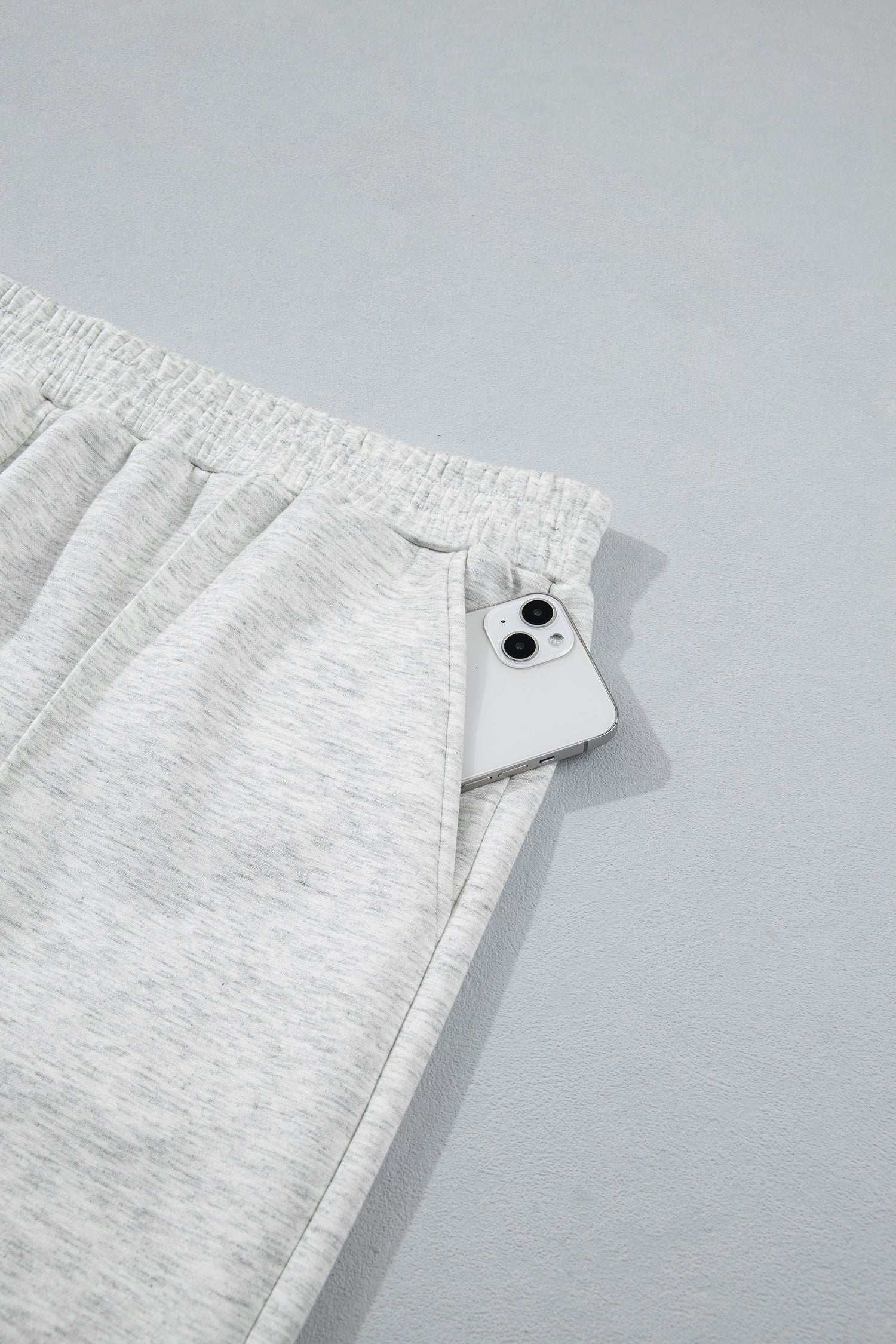 Light Grey Half Zip Polo Tee Loose Pants Plus Size 2pcs Outfit-Plus Size/Plus Size Loungewear-[Adult]-[Female]-2022 Online Blue Zone Planet