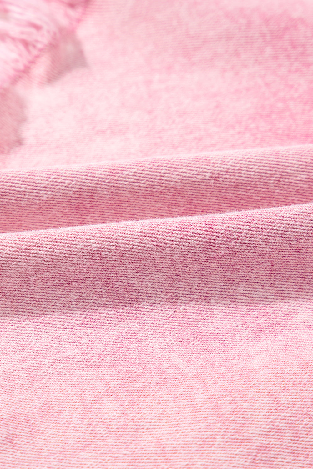Pink Washed Wide Smocked Waistband Frayed Denim Shorts-Bottoms/Denim Shorts-[Adult]-[Female]-2022 Online Blue Zone Planet