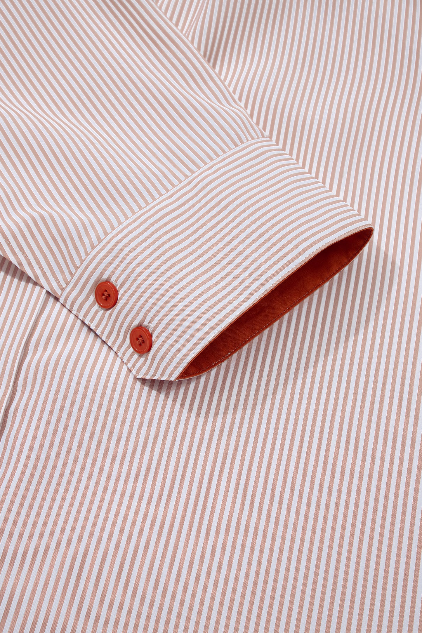 Khaki Stripe Color Block Patchwork Detail Frilled Collar Button Down Shirt-Tops/Blouses & Shirts-[Adult]-[Female]-2022 Online Blue Zone Planet