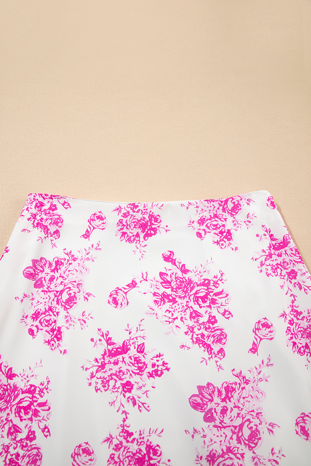 Rose Boho Floral High Waist Ruffle Split Maxi Skirt-Bottoms/Skirts & Petticoat-[Adult]-[Female]-2022 Online Blue Zone Planet