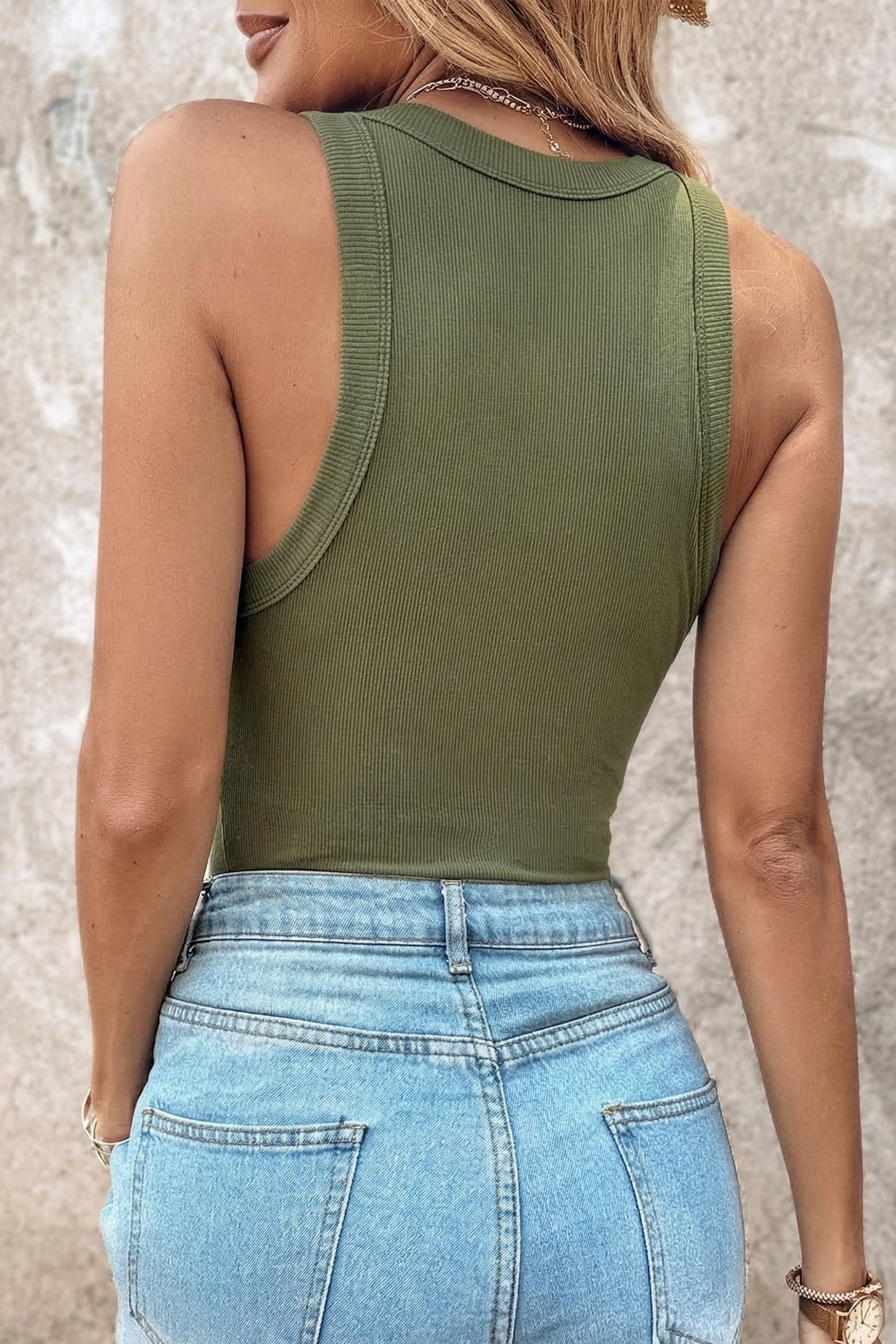 Four Leaf Clover Slim Ribbed Padded Tank Top-Tops/Tank Tops-[Adult]-[Female]-2022 Online Blue Zone Planet