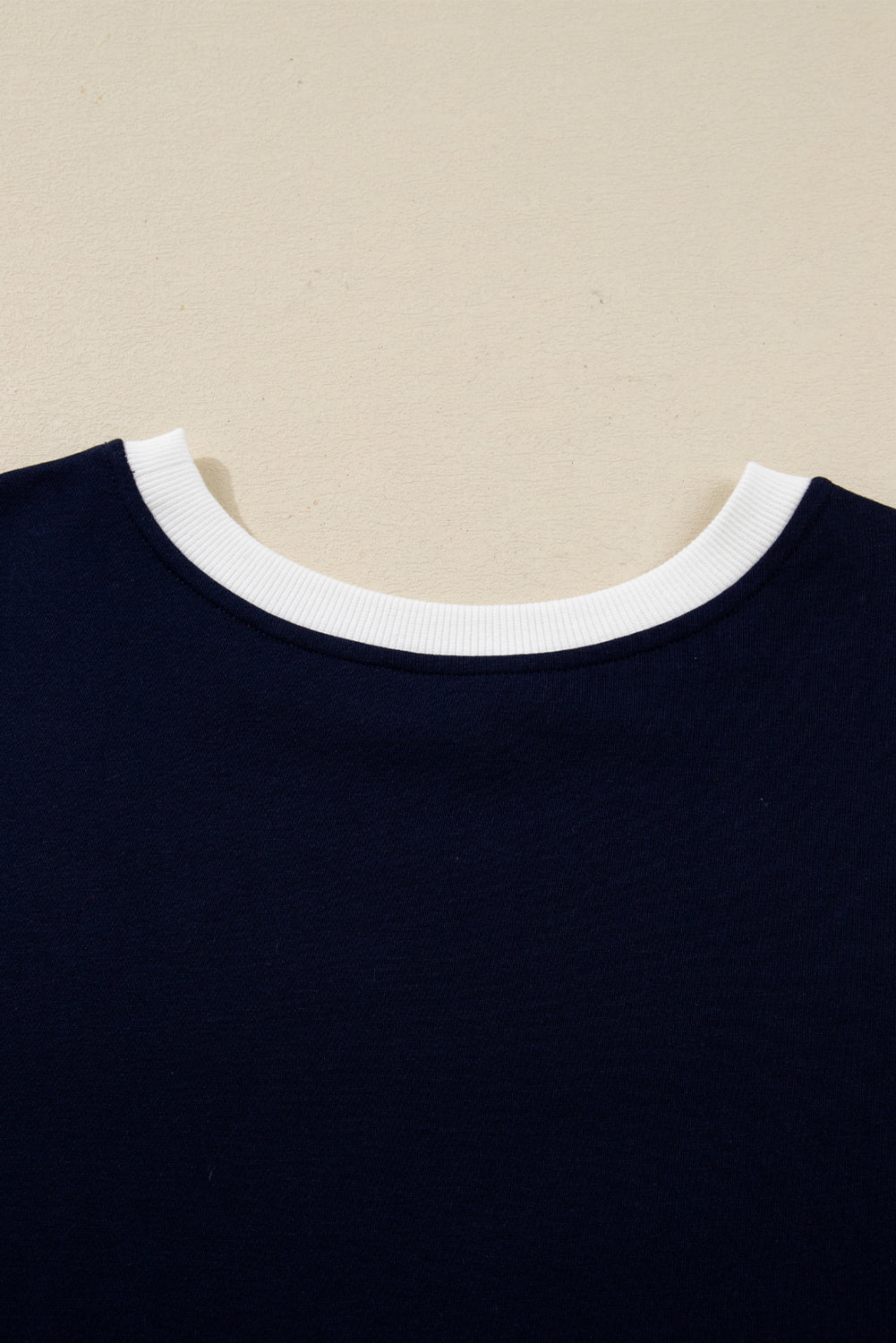 Bluing Colorful Striped Accent Varsity Long Sleeve Pullover and Shorts Matching Set-Two Piece Sets/Short Sets-[Adult]-[Female]-2022 Online Blue Zone Planet