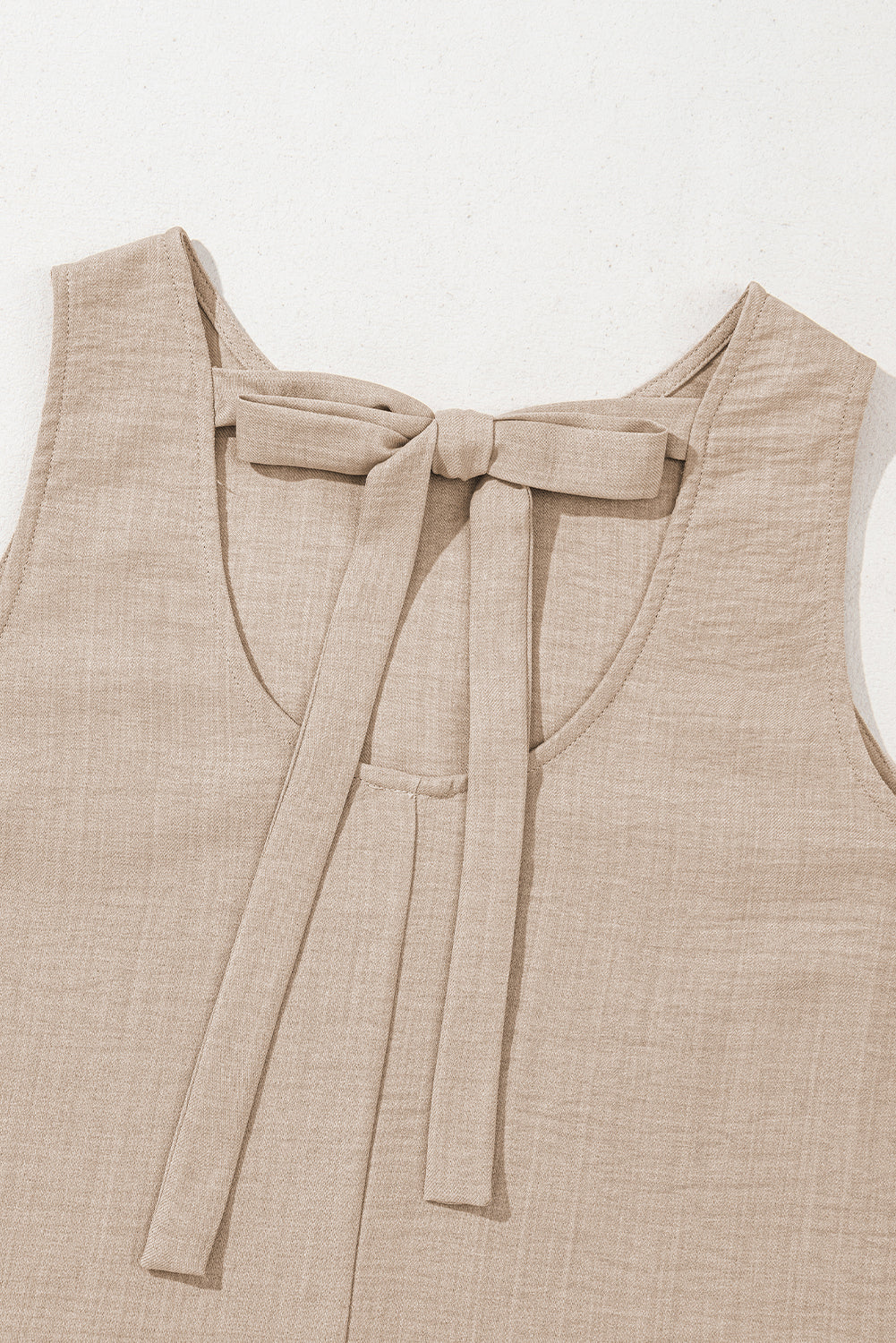 Smoke Gray Knot Scoop Back Ruffle Hem Sleeveless Mini Dress-TOPS / DRESSES-[Adult]-[Female]-2022 Online Blue Zone Planet