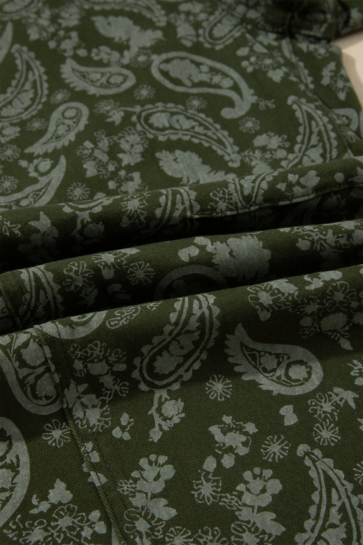 Green Paisley Print Harem Denim Pants-Bottoms/Jeans-[Adult]-[Female]-2022 Online Blue Zone Planet