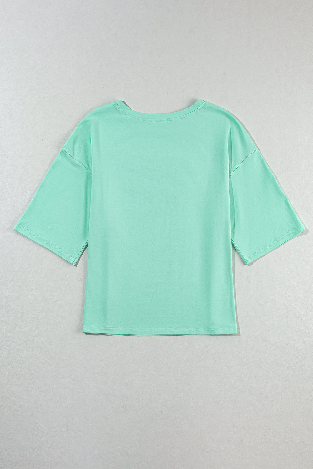 Moonlight Jade Colorblock Star Patched Half Sleeve Oversized Tee-Tops/Tops & Tees-[Adult]-[Female]-2022 Online Blue Zone Planet