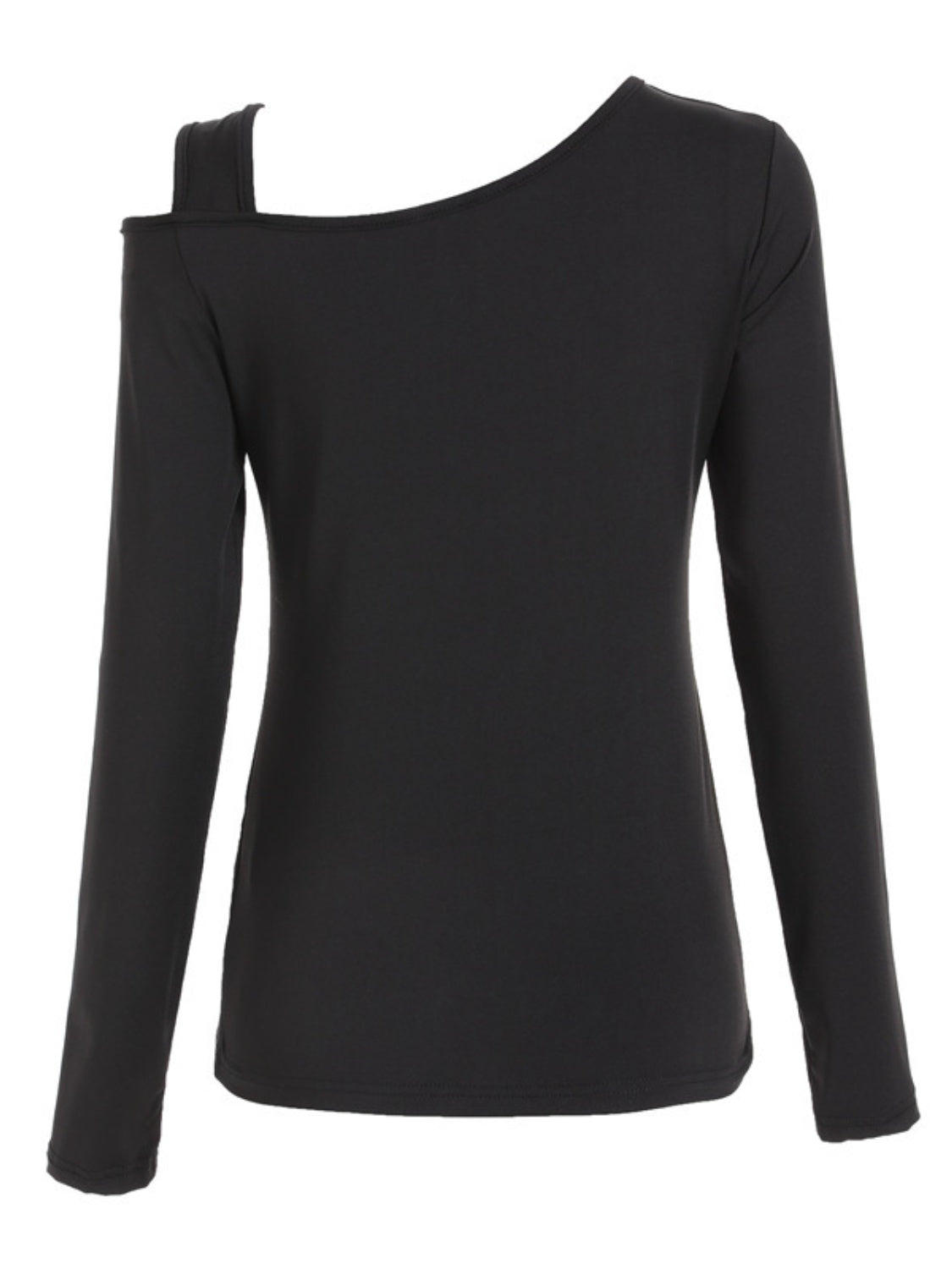 Cutout Asymmetrical Neck Long Sleeve T-Shirt-TOPS / DRESSES-[Adult]-[Female]-2022 Online Blue Zone Planet