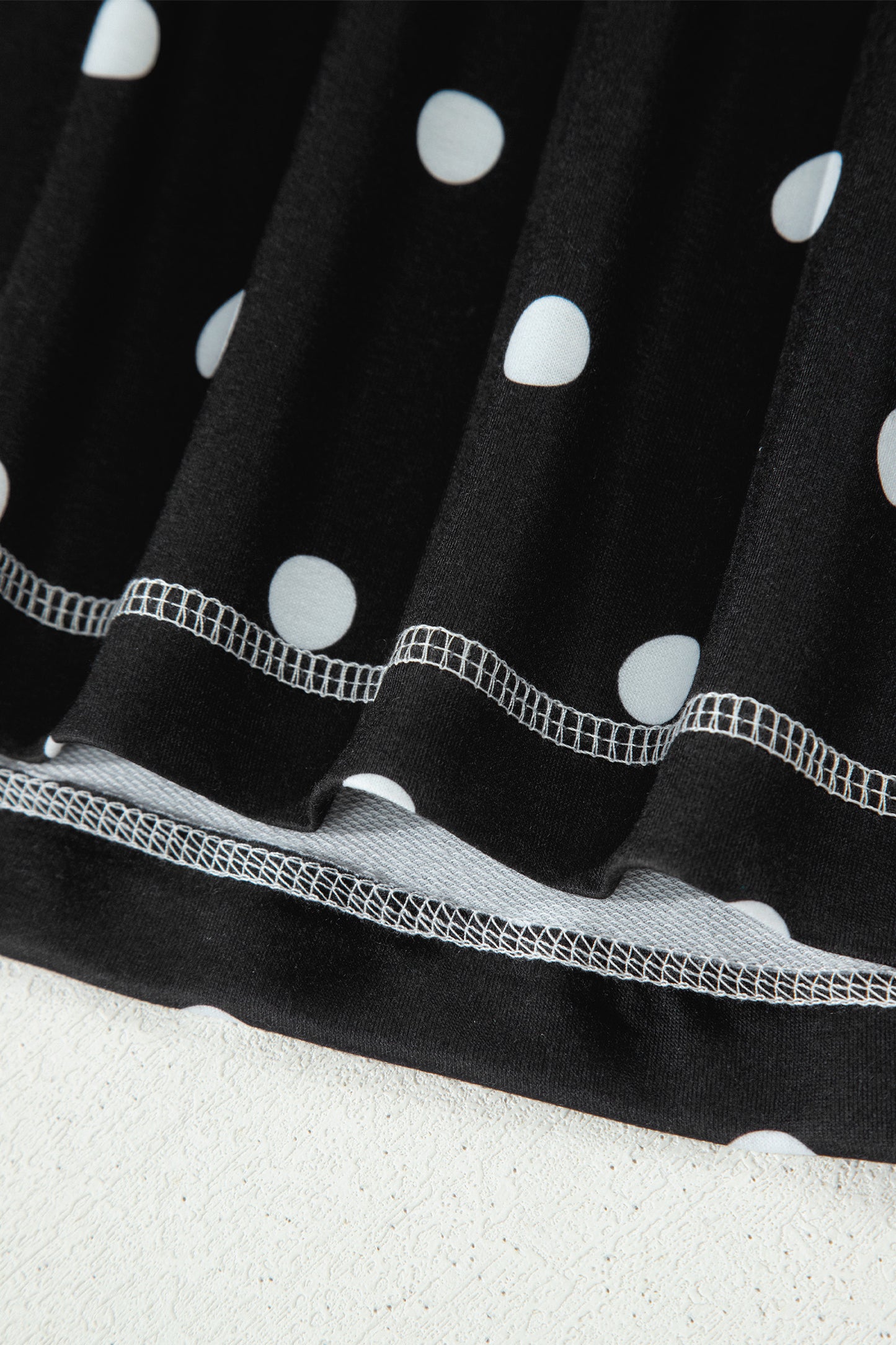 White Exposed Seam Detail Polka Dot Loose Tee Drawstring Shorts Set-Two Piece Sets/Short Sets-[Adult]-[Female]-2022 Online Blue Zone Planet