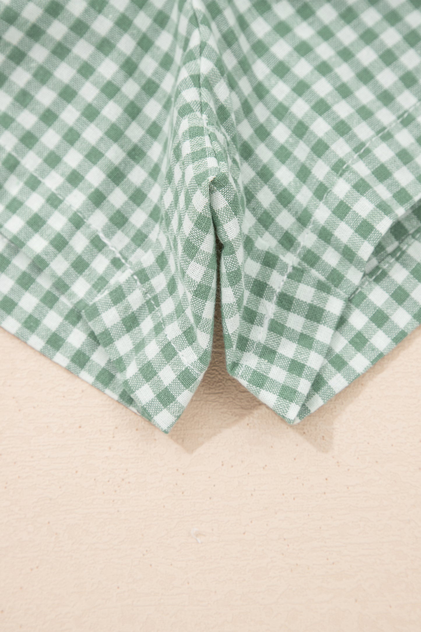 Green Contrast Trim Plaid Print Plus Size Shorts-Plus Size/Plus Size Bottoms-[Adult]-[Female]-2022 Online Blue Zone Planet