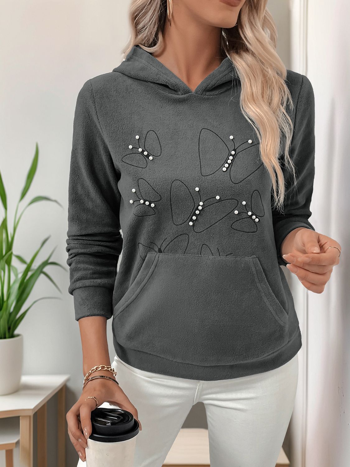 Perfee Pearl Butterfly Long Sleeve Hoodie-TOPS / DRESSES-[Adult]-[Female]-2022 Online Blue Zone Planet