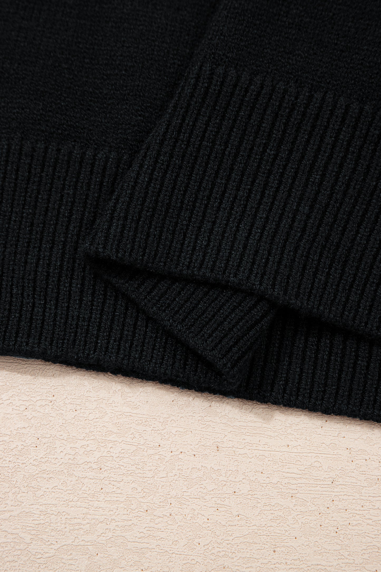 Black Solid Color Knit Contrast Denim Patchwork Collar Sweater Vest-TOPS / DRESSES-[Adult]-[Female]-2022 Online Blue Zone Planet