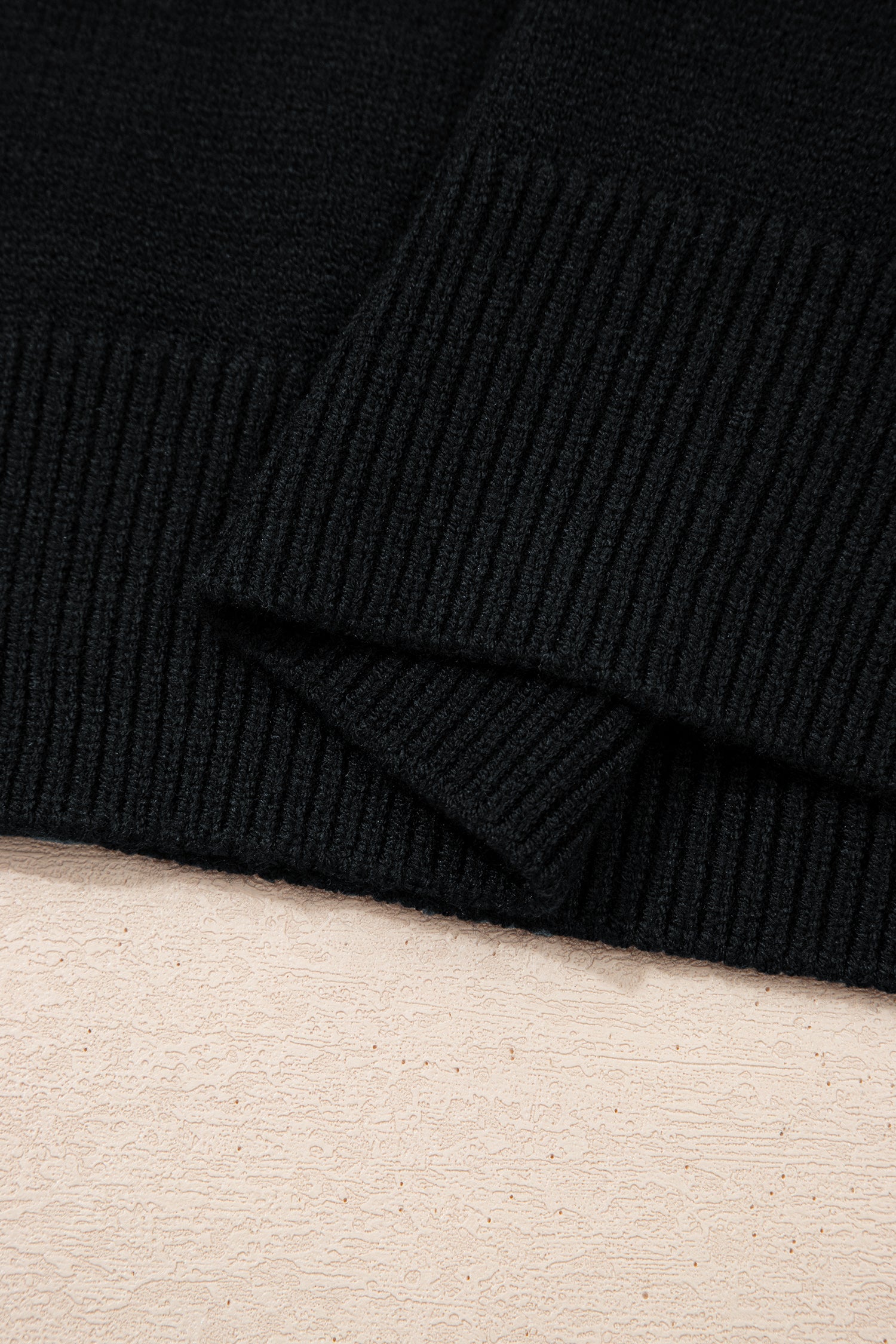 Black Solid Color Knit Contrast Denim Patchwork Collar Sweater Vest-TOPS / DRESSES-[Adult]-[Female]-2022 Online Blue Zone Planet