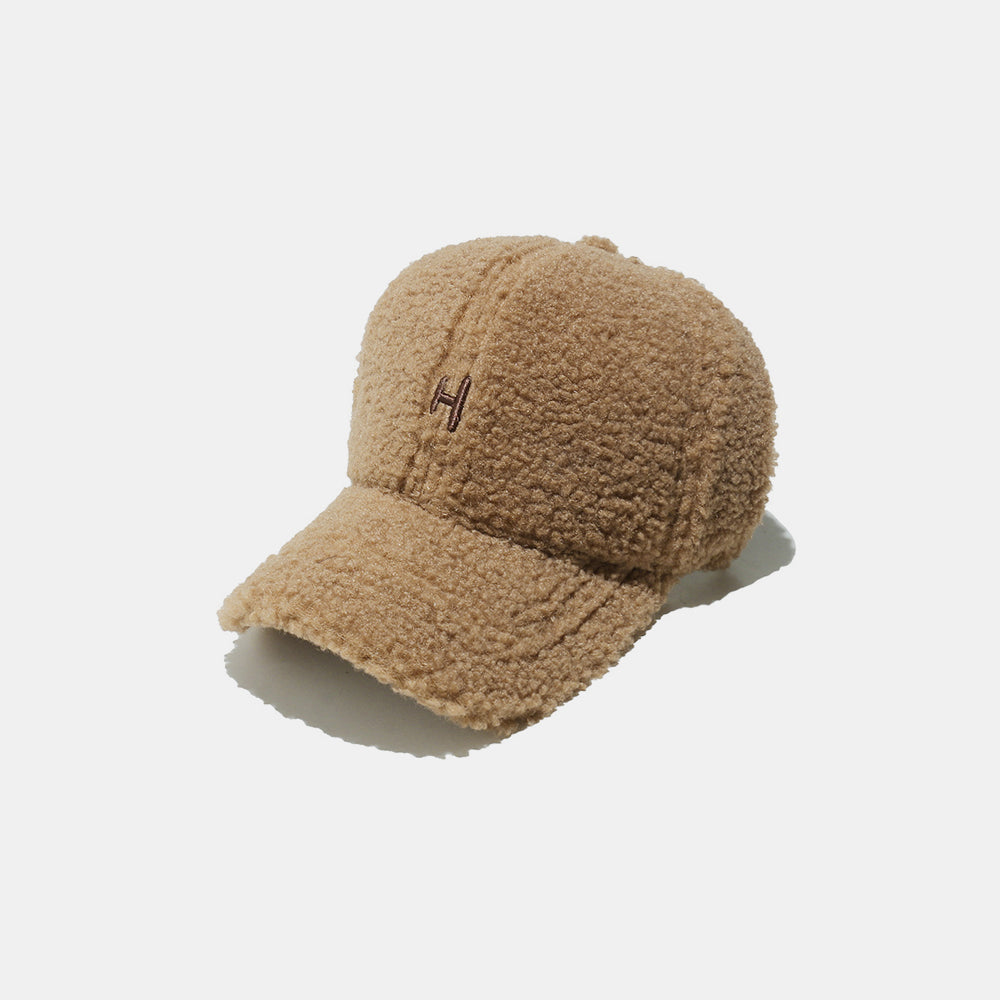 Blue Zone Planet | Sherpa Letter H Embroidered Cap-HATS-[Adult]-[Female]-Camel-One Size-2022 Online Blue Zone Planet