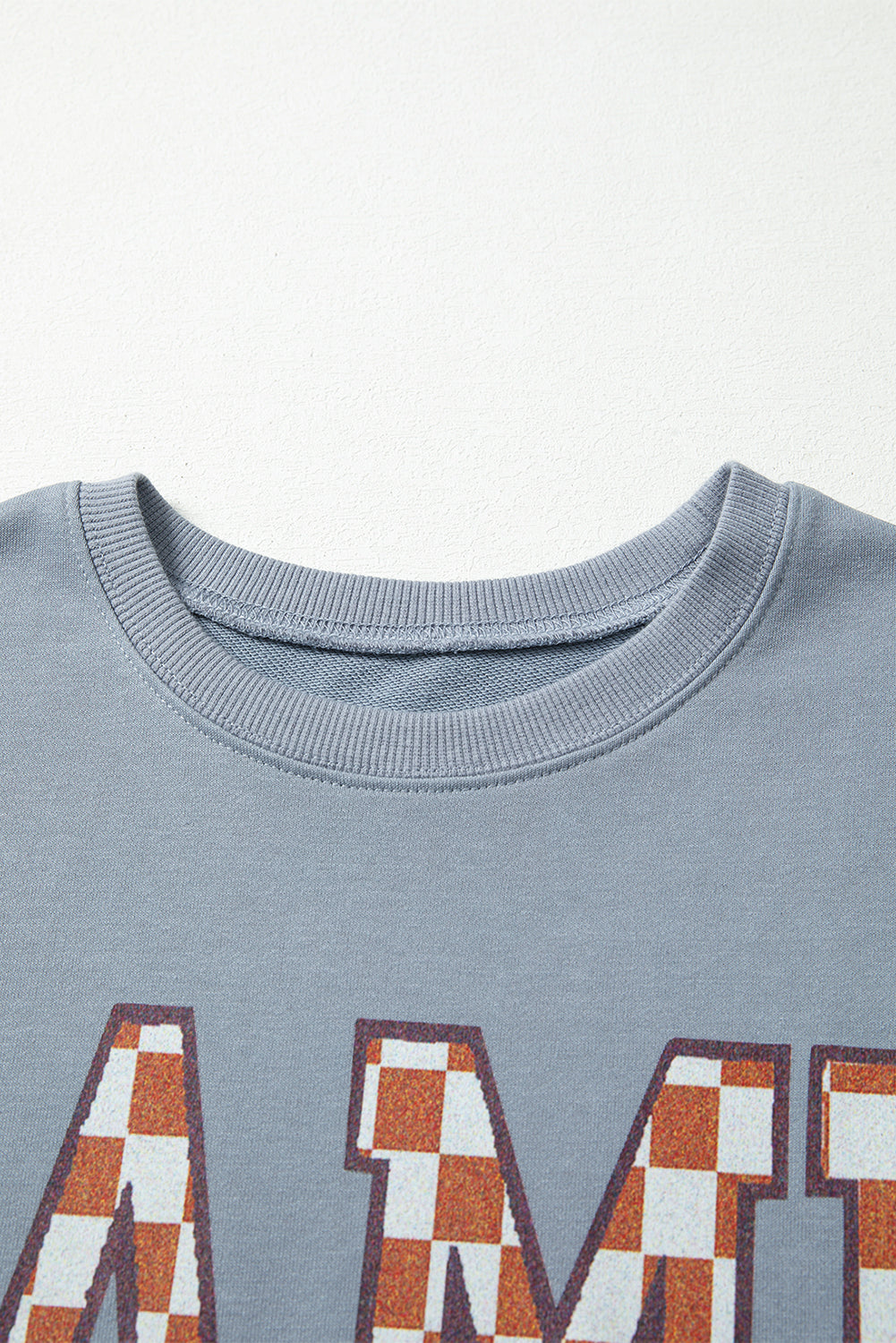 Sleet Game Day Checkered Letter Graphic Oversize Sweatshirt-Tops/Sweatshirts & Hoodies-[Adult]-[Female]-2022 Online Blue Zone Planet