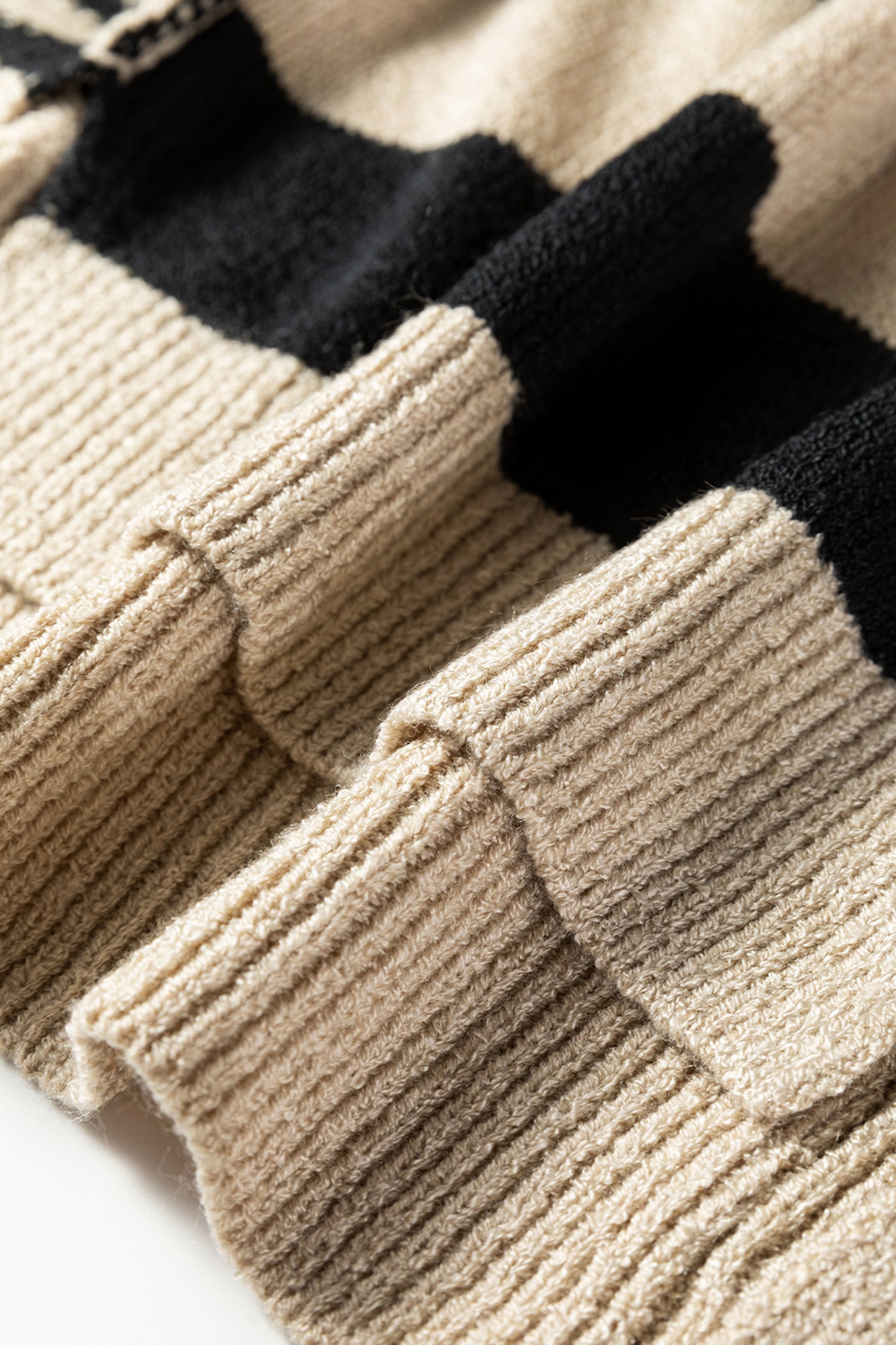 Brown Stripe Drop Shoulder Sleeve Patchwork Baggy Sweater-TOPS / DRESSES-[Adult]-[Female]-2022 Online Blue Zone Planet