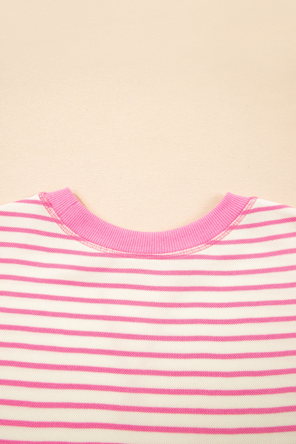Sachet Pink Contrast Detail Striped Ruffle Short Sleeve Top-Tops/Tops & Tees-[Adult]-[Female]-2022 Online Blue Zone Planet