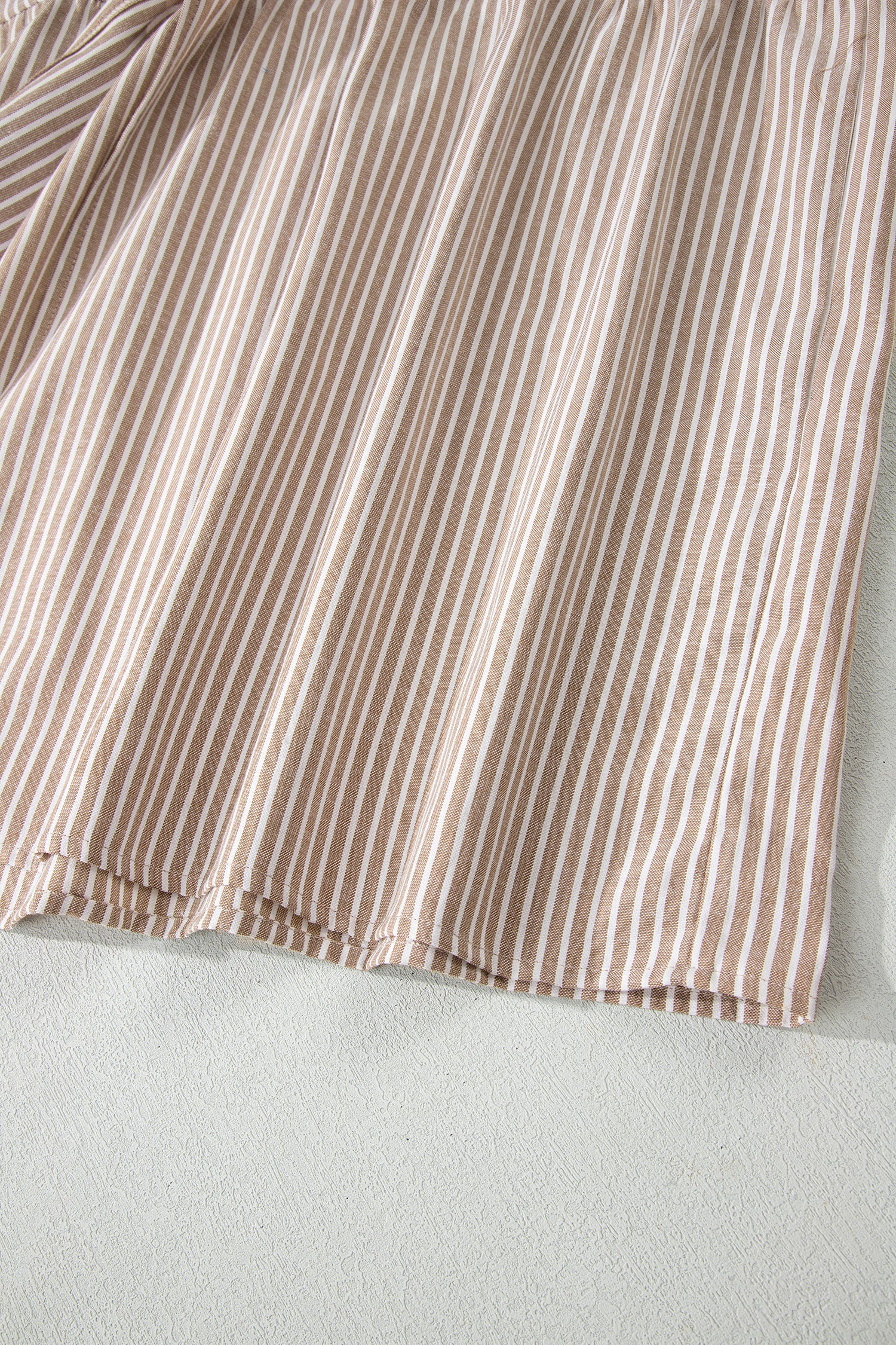 Khaki Stripe Flutter Sleeve Buttoned Front Slit Maxi Dress-TOPS / DRESSES-[Adult]-[Female]-2022 Online Blue Zone Planet