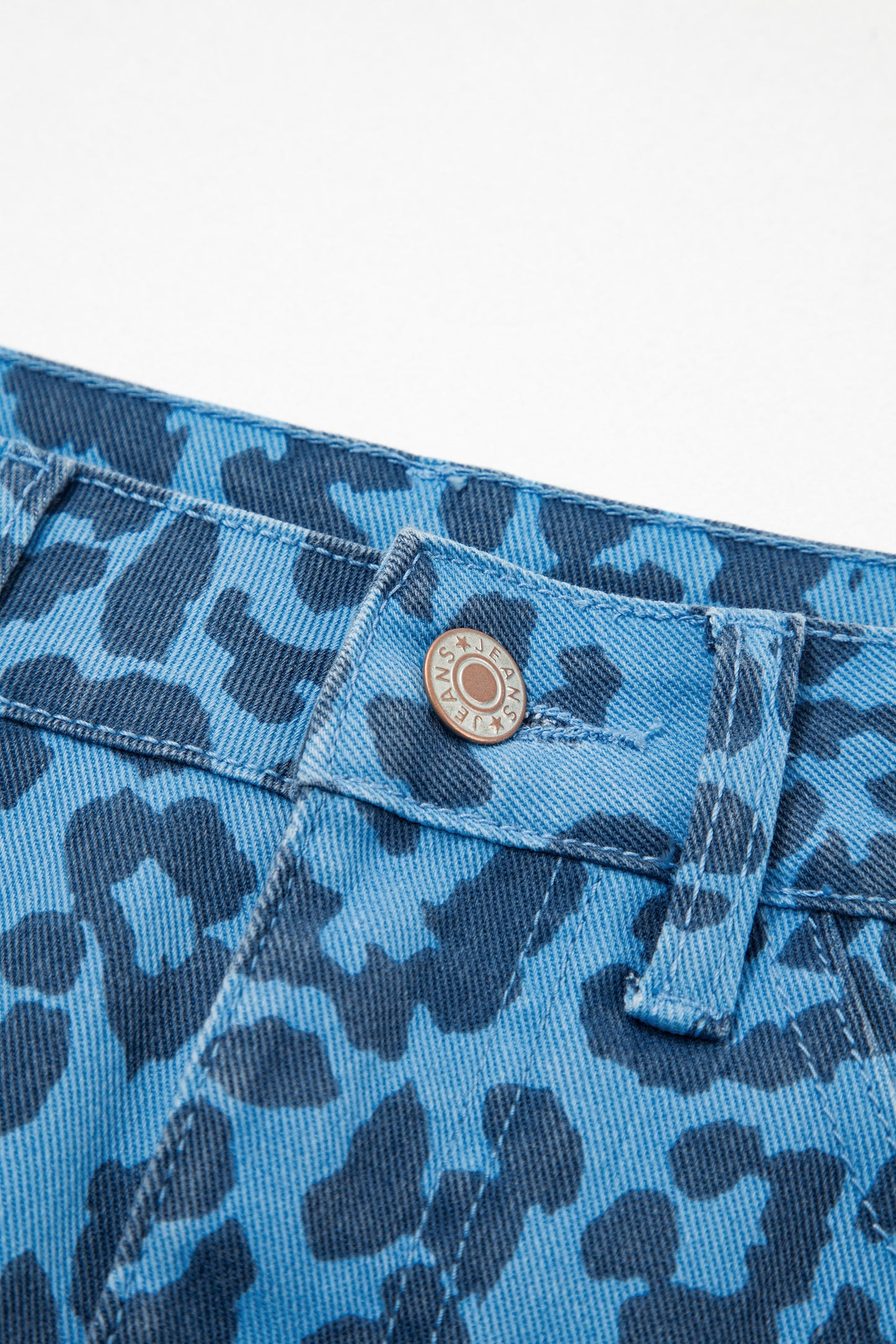 Sky Blue Leopard Denim Frayed Split Denim Midi Skirt-Bottoms/Skirts & Petticoat-[Adult]-[Female]-2022 Online Blue Zone Planet