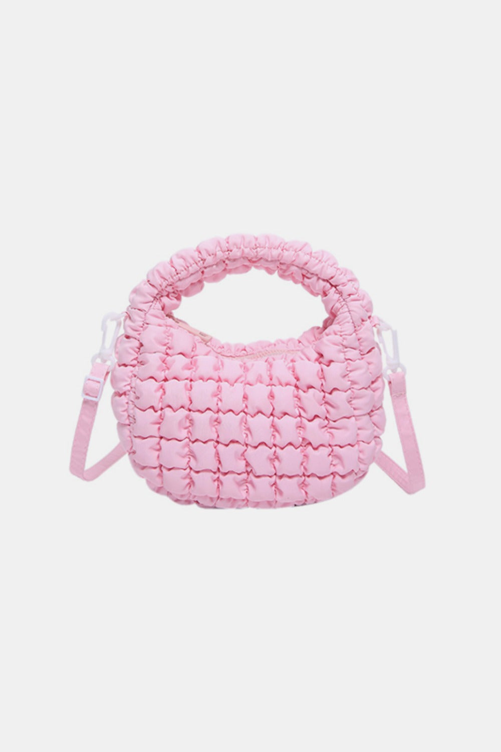 Quilted Puffy Removable Strap Crossbody Bag-[Adult]-[Female]-Pink-One Size-2022 Online Blue Zone Planet