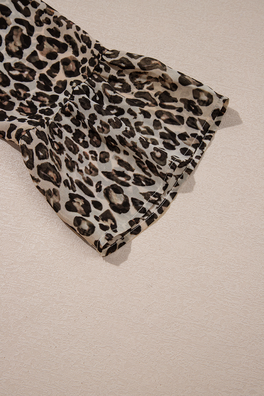 Khaki Leopard 3/4 Sleeve V Neck Swing Dress-TOPS / DRESSES-[Adult]-[Female]-2022 Online Blue Zone Planet