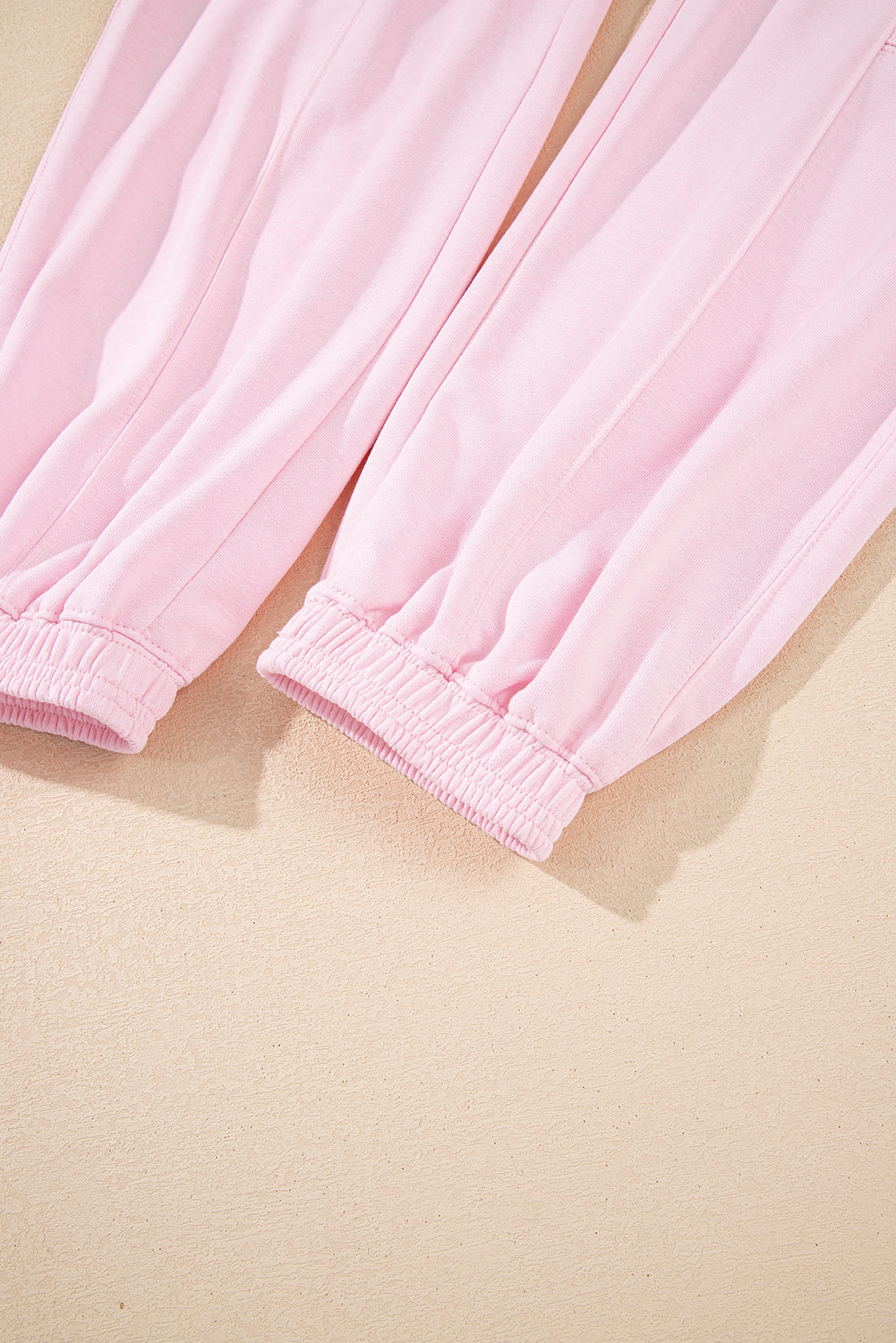 Light Pink Drawstring Waist Patchwork Solid Color Jogger Pants-Bottoms/Pants & Culotte-[Adult]-[Female]-2022 Online Blue Zone Planet