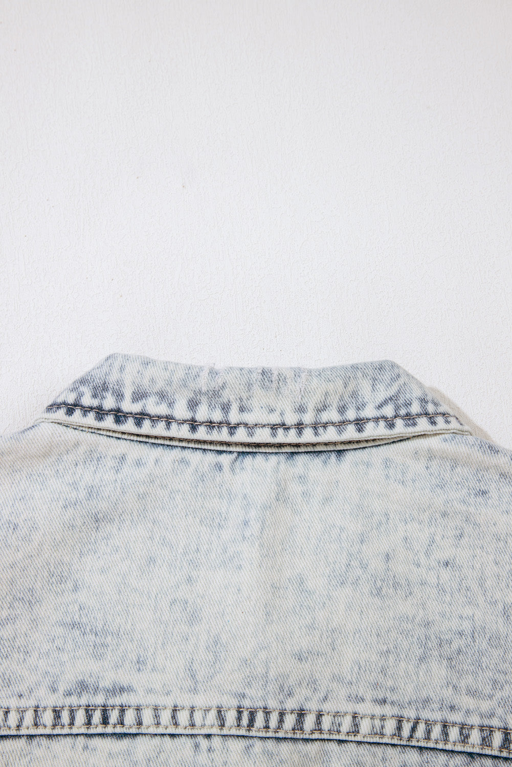 Beau Blue Light Wash Buttoned Chest Pocket Puff Sleeve Denim Jacket-Outerwear/Denim jackets-[Adult]-[Female]-2022 Online Blue Zone Planet