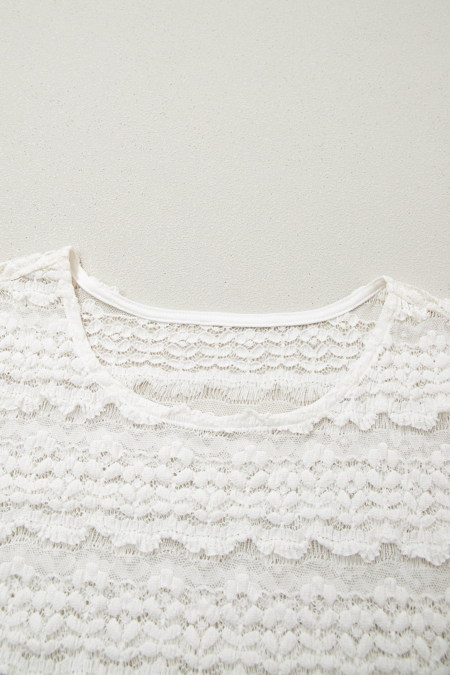 White Sheer Lace Short Sleeve Top-Tops/Tops & Tees-[Adult]-[Female]-2022 Online Blue Zone Planet