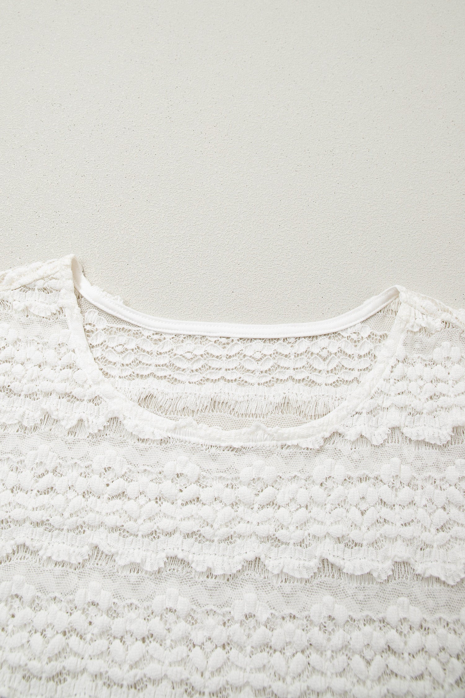 White Sheer Lace Short Sleeve Top-Tops/Tops & Tees-[Adult]-[Female]-2022 Online Blue Zone Planet