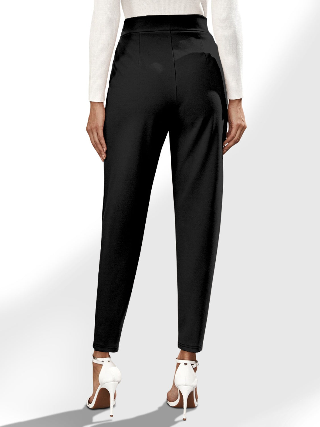 High Waist Straight Pants with Pockets-[Adult]-[Female]-2022 Online Blue Zone Planet