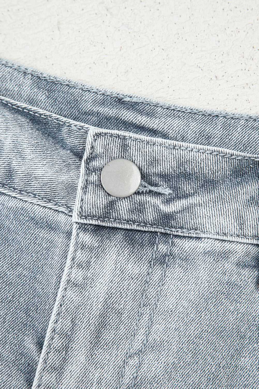 Dusk Blue Scalloped Hemline Acid Wash High Waist Denim Shorts-Bottoms/Denim Shorts-[Adult]-[Female]-2022 Online Blue Zone Planet