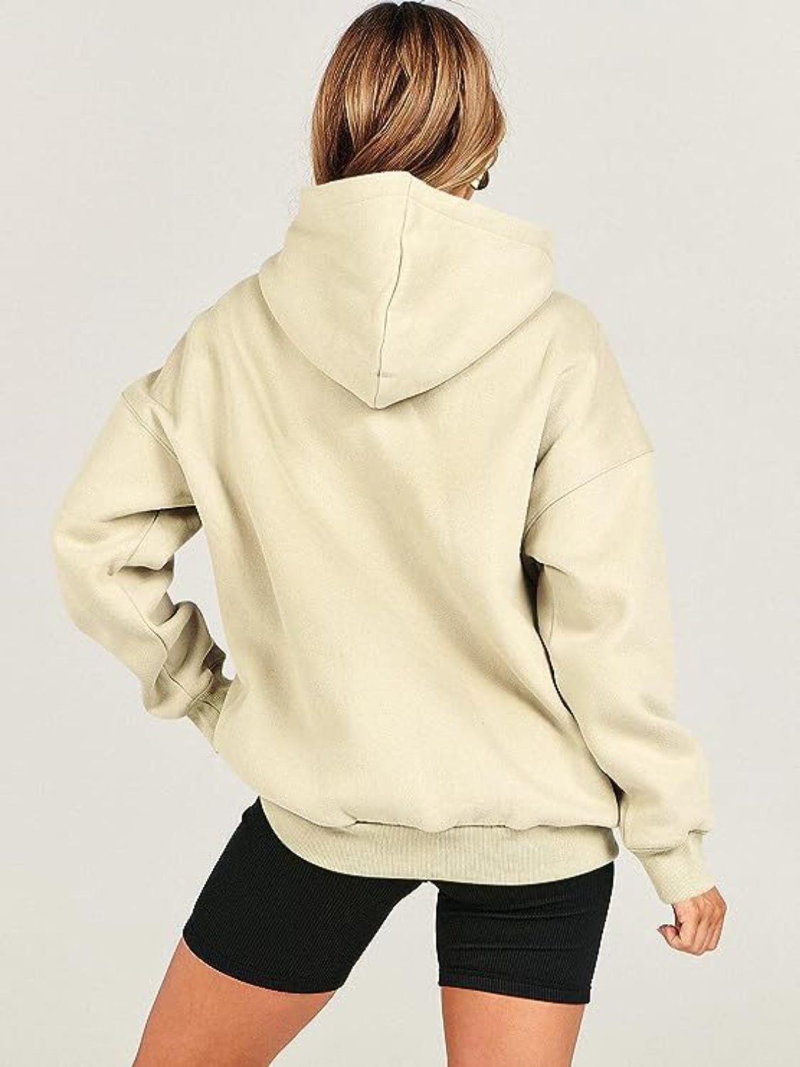 Dropped Shoulder Long Sleeve Hoodie-TOPS / DRESSES-[Adult]-[Female]-2022 Online Blue Zone Planet