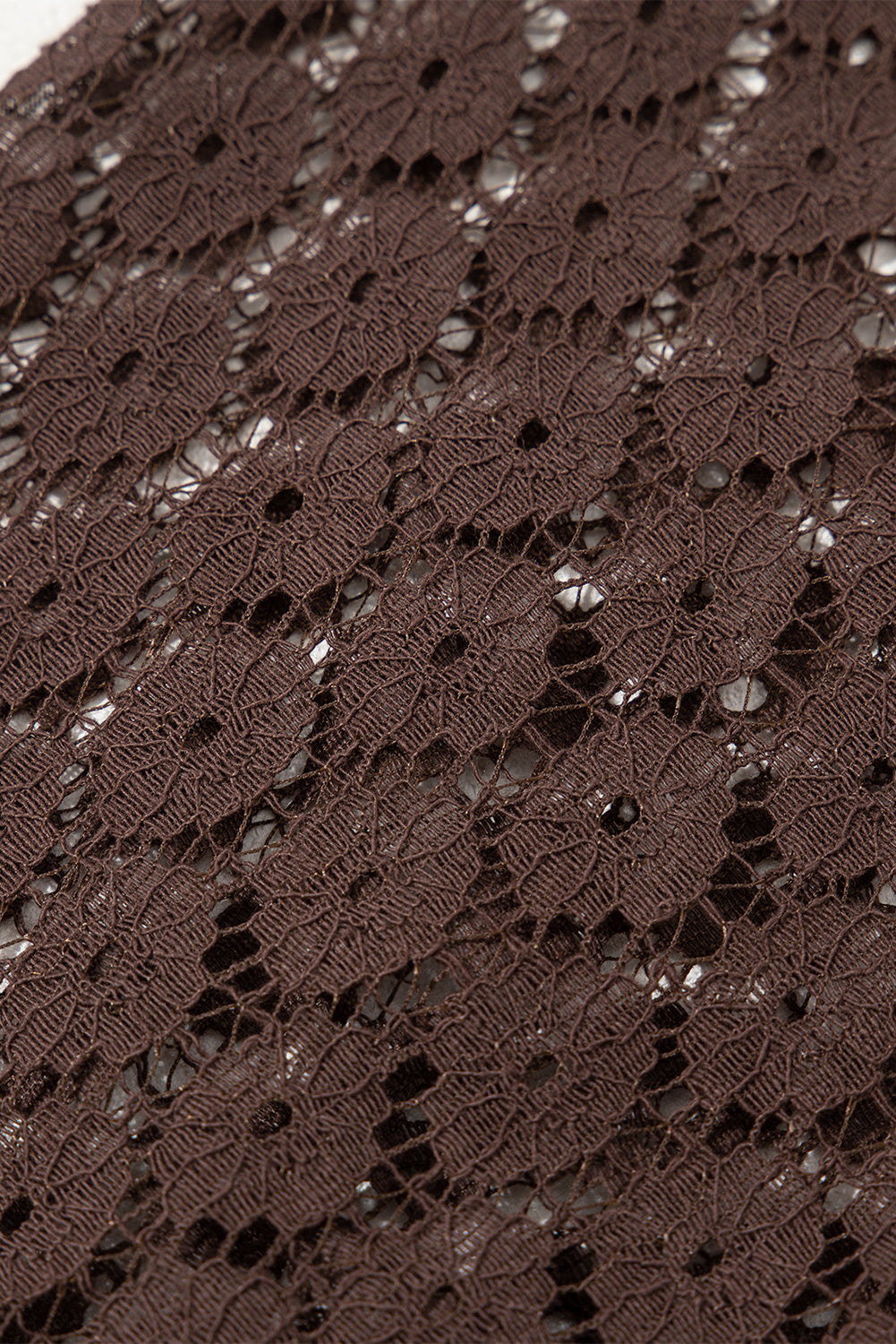 Dark Brown Contrast Lace Raglan Sleeve Pleated Detail Shift Dress-TOPS / DRESSES-[Adult]-[Female]-2022 Online Blue Zone Planet