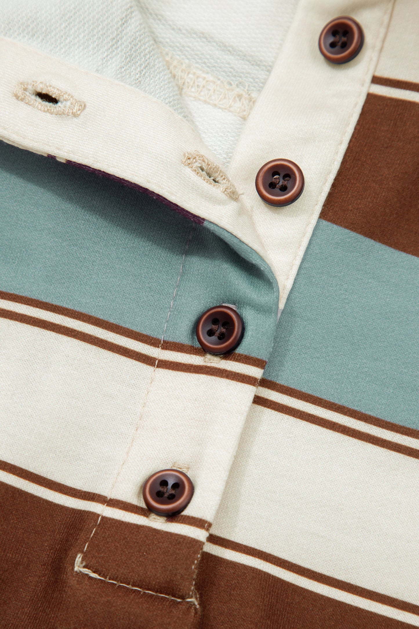 White Stripe Button Polo Collar Tee Drawstring Elastic Waist Patchwork 2pcs Short Set-Two Piece Sets/Short Sets-[Adult]-[Female]-2022 Online Blue Zone Planet