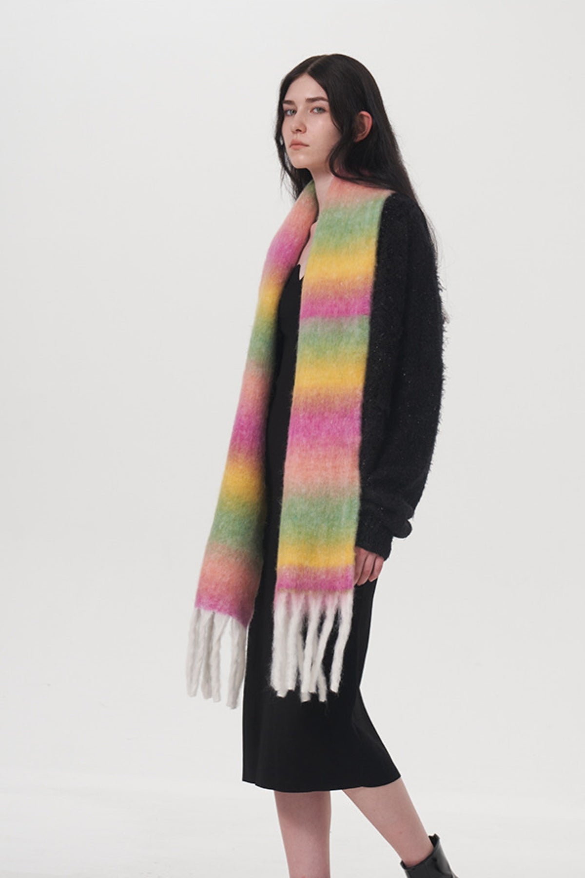 Fringe Gradient Thermal Scarf-SCARVES-[Adult]-[Female]-2022 Online Blue Zone Planet