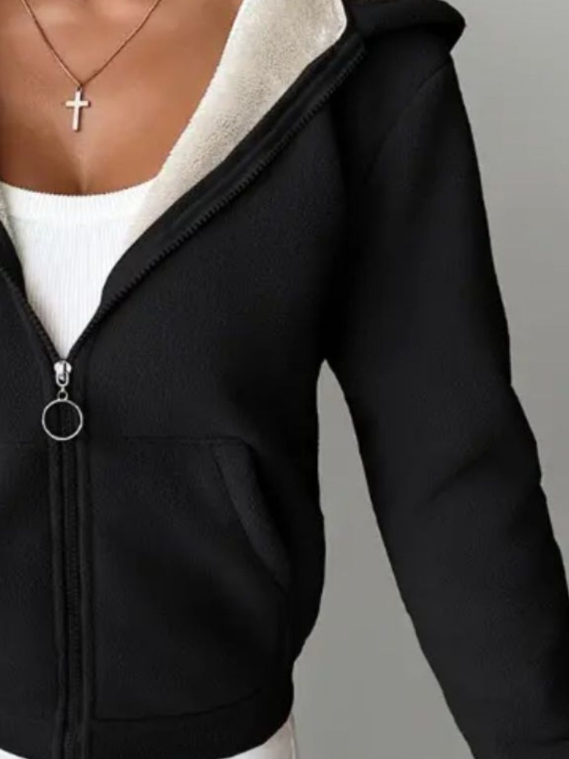 Full Size Zip Up Long Sleeve Hooded Outerwear-TOPS / DRESSES-[Adult]-[Female]-2022 Online Blue Zone Planet