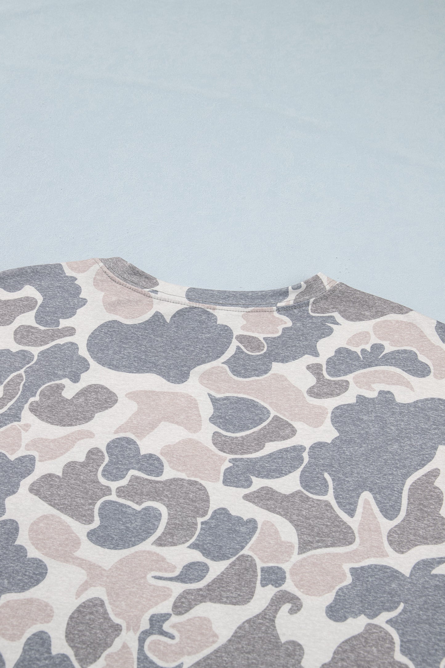 Multicolour Camouflage Print Short Sleeve Drop Shoulder Side Slit Casual Dress-TOPS / DRESSES-[Adult]-[Female]-2022 Online Blue Zone Planet