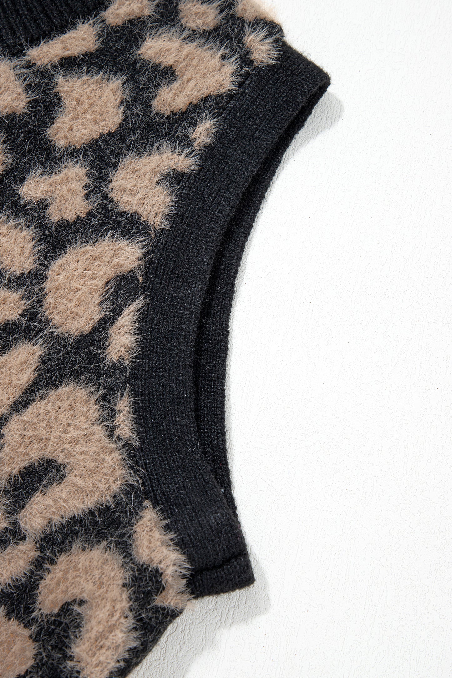 Pink Leopard Print Knit Sleeveless Regular Wash Sweater Vest-Sweaters & Cardigans/Sweater Vests-[Adult]-[Female]-2022 Online Blue Zone Planet
