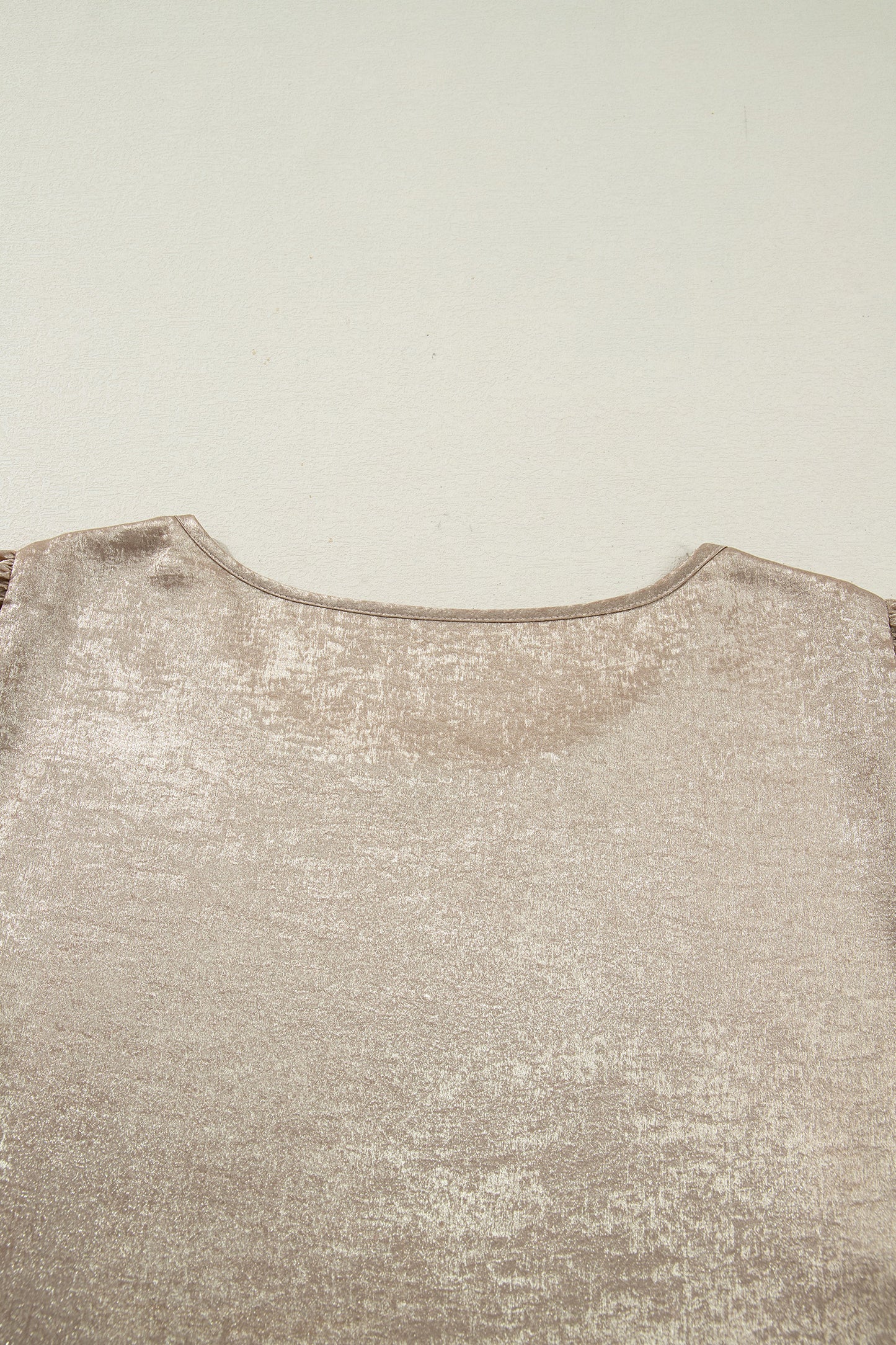 Apricot Plus Size Metallic Long Flounce Sleeve Blouse-Plus Size/Plus Size Tops/Plus Size Blouses & Shirts-[Adult]-[Female]-2022 Online Blue Zone Planet